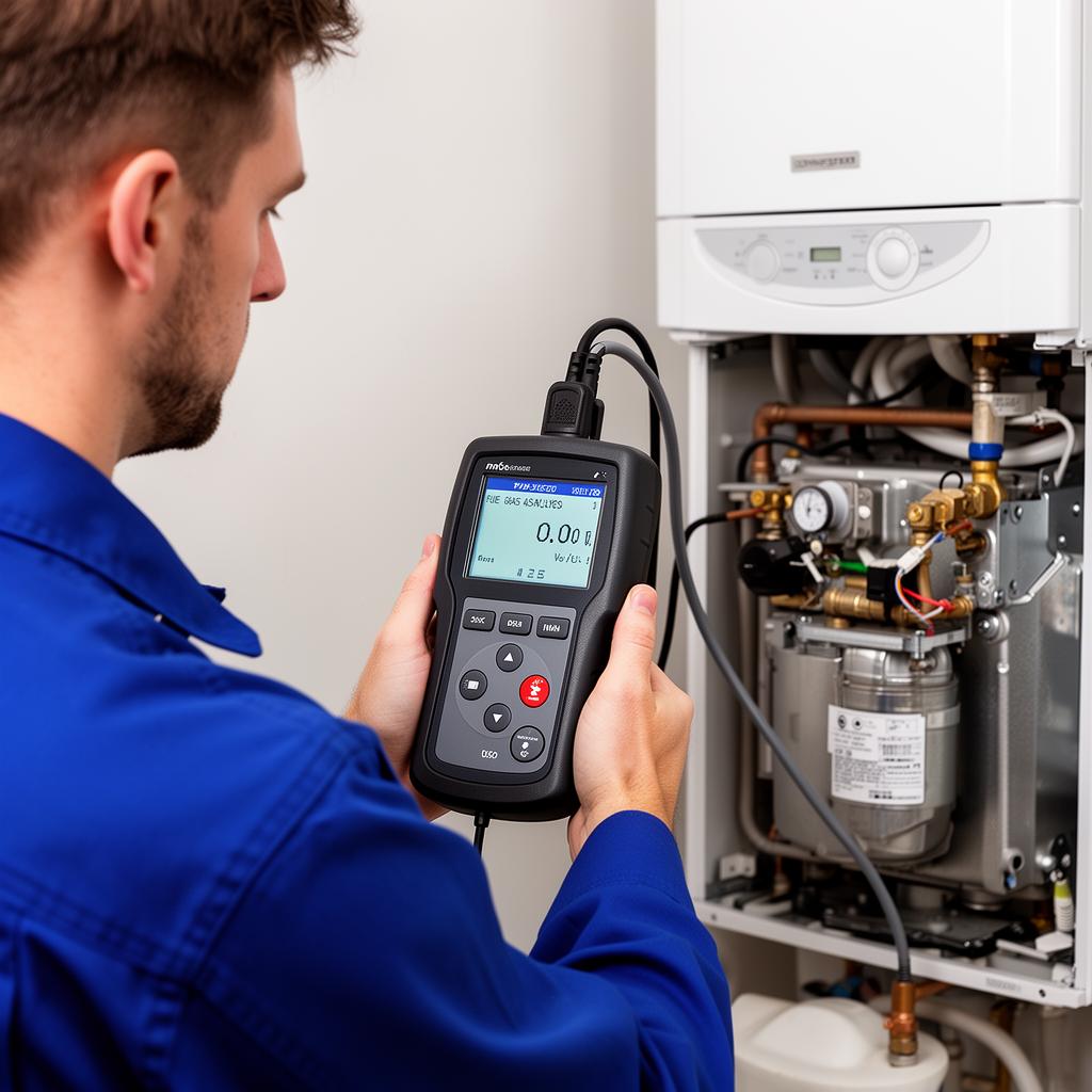 Flue gas analysis during boiler service